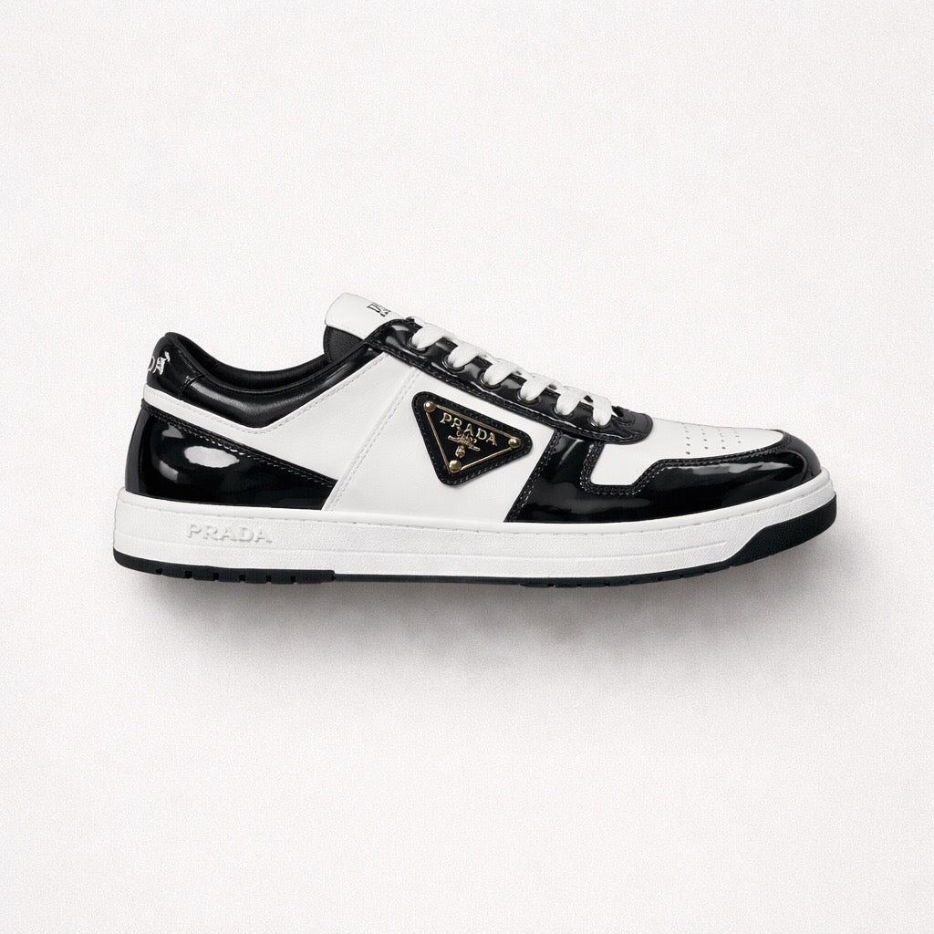 Prada Downtown Leather Low-Top Sneakers