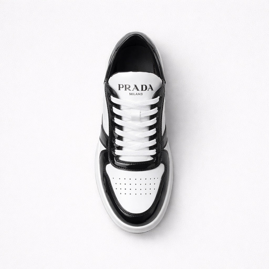 Prada Downtown Leather Low-Top Sneakers